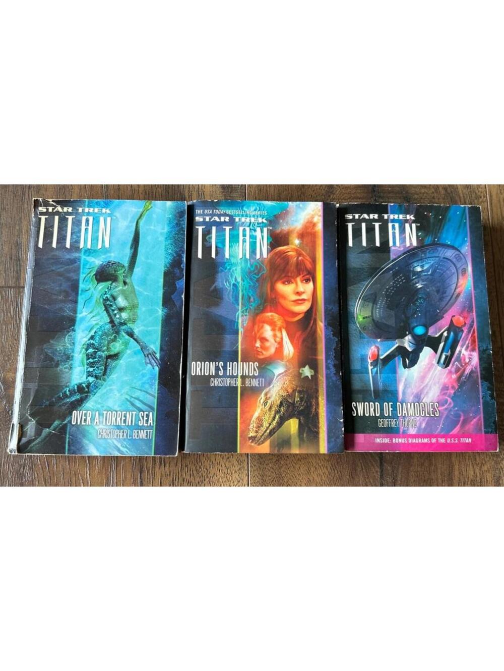 Lot Of 3 Star Trek Titan:  Orion’s Hounds, Sword Of Damocles, Over A Torrent Sea